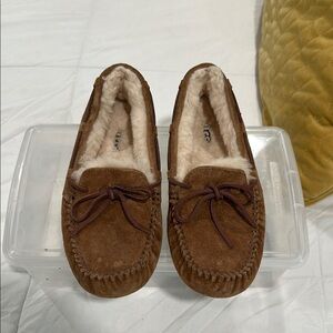 UGG Chestnut Suede Moccasin Slippers